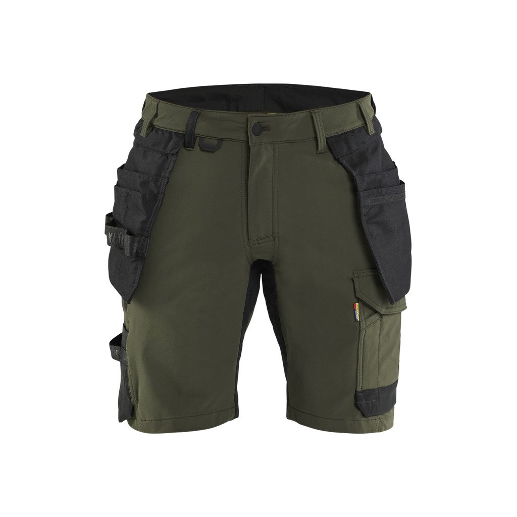 Håndverksshorts 4-veisstretch med avtagbare verktøylommer