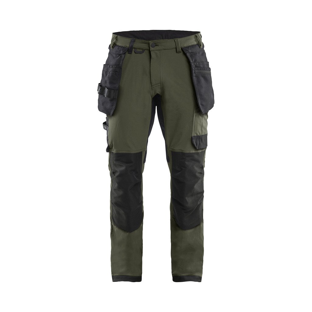 [172016459699C146] Håndverksbukse 4-veisstretch med avtagbare verktøylommer (C146, Mellomgrå/svart)