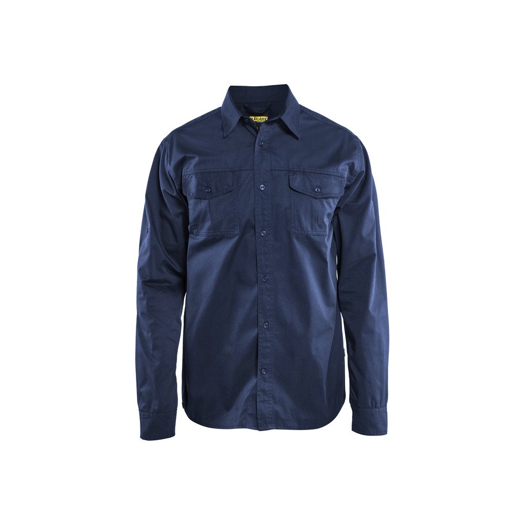 [3298119089004XL] Twillskjorte (4XL, Marineblå)