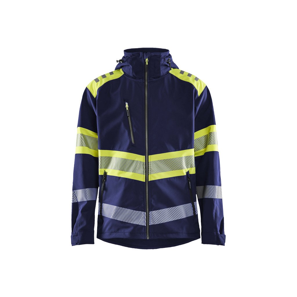 [4494251389534XL] Softshelljakke varsel (4XL, Marineblå/Oransje)
