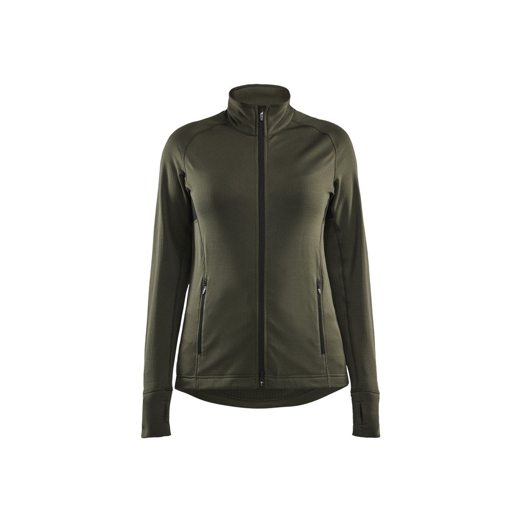 [474525398600L] Fleecejakke grid dame STRIKER (L, Mørk marineblå)