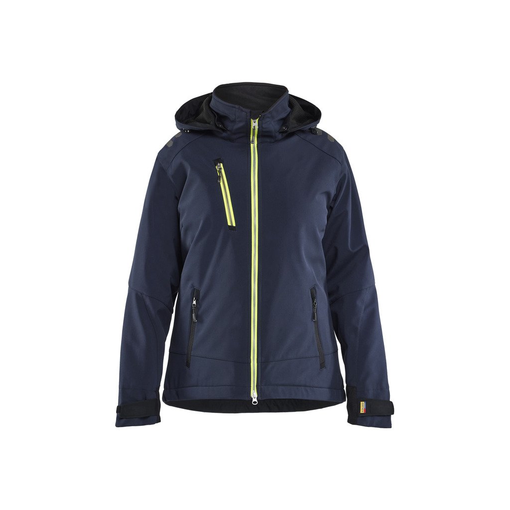 [475125138699L] Vinterjakke Lettfôret Softshell Dame (L, Mørk marineblå/Svart)