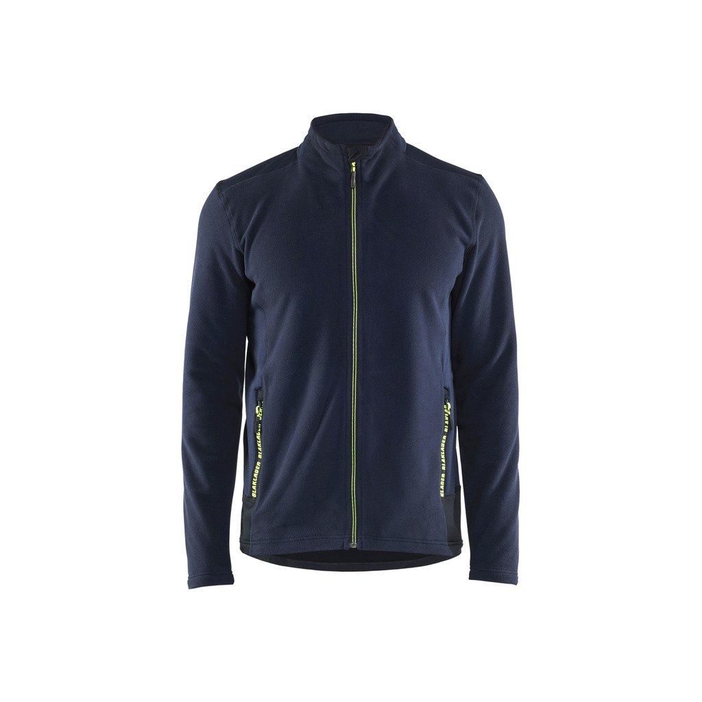 [4765101086994XL] Mikrofleecejakke (4XL, Mørk marineblå/Svart)