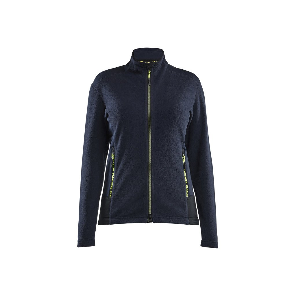 [476610108699L] Mikrofleecejakke Dame (L, Mørk marineblå/Svart)