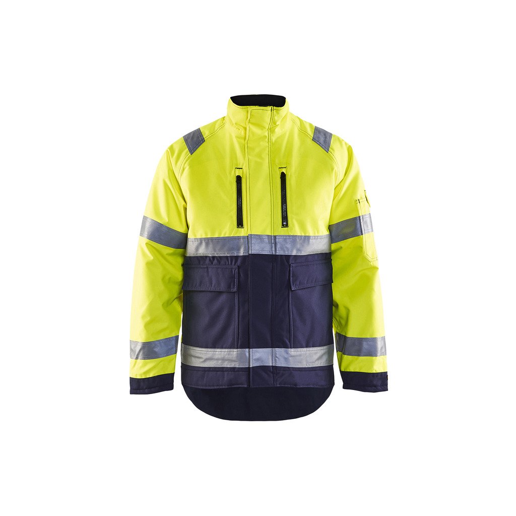 [4827197753894XL] Vinterjakke Varsel (4XL, Oransje/Marineblå)