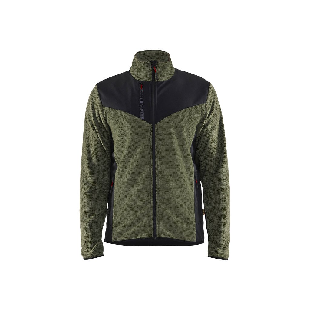 [5942253659994XL] Strikkejakke med softshell (4XL, Brentrød/Svart)