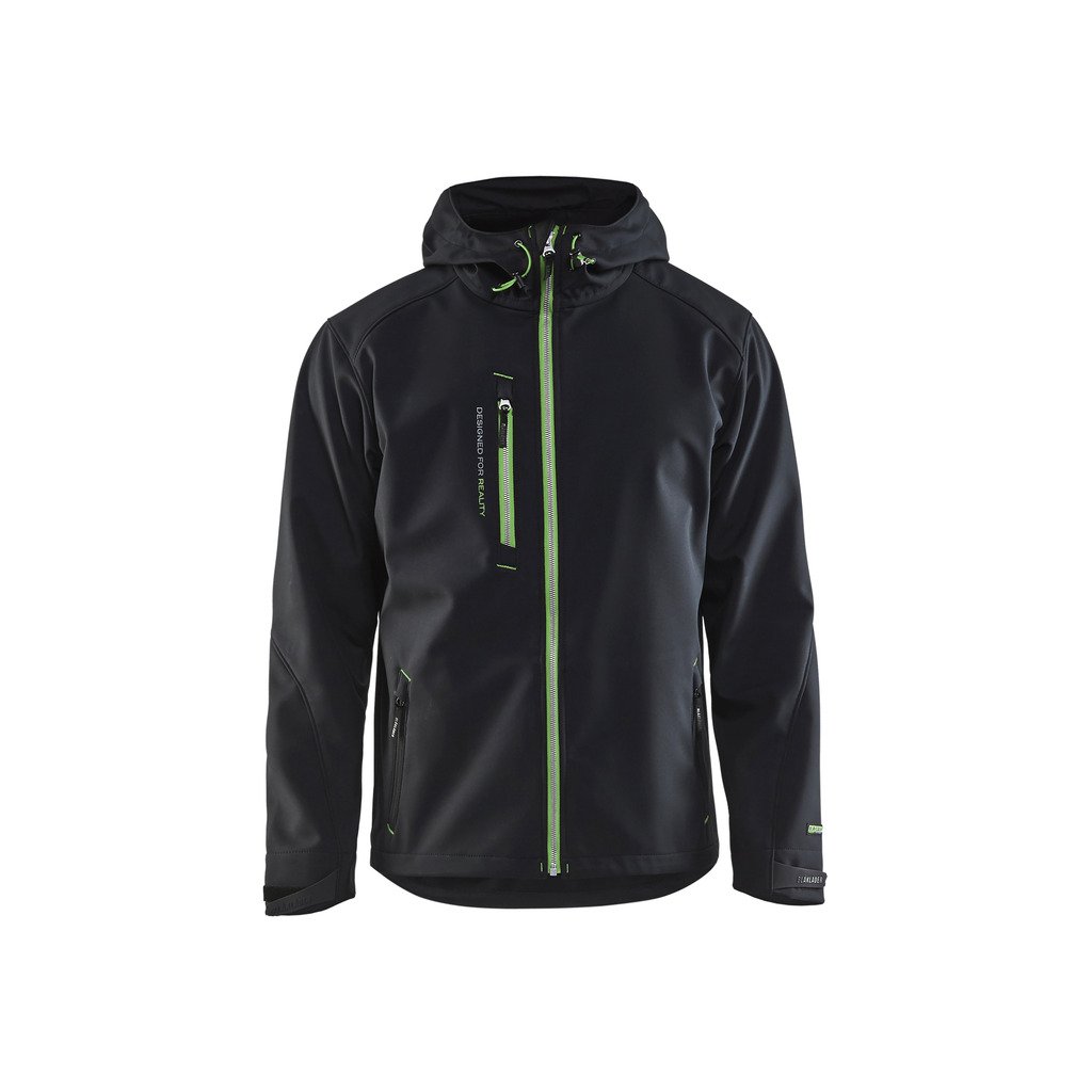 [4949251799424XL] Softshelljakke (4XL, Svart/Grønn)
