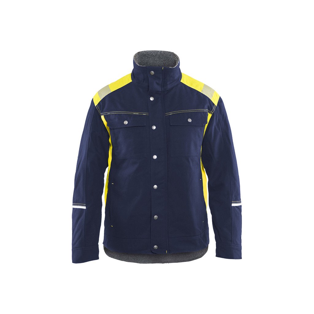 [4915137088334XL] Vinterjakke (4XL, Marineblå/Varselgul)