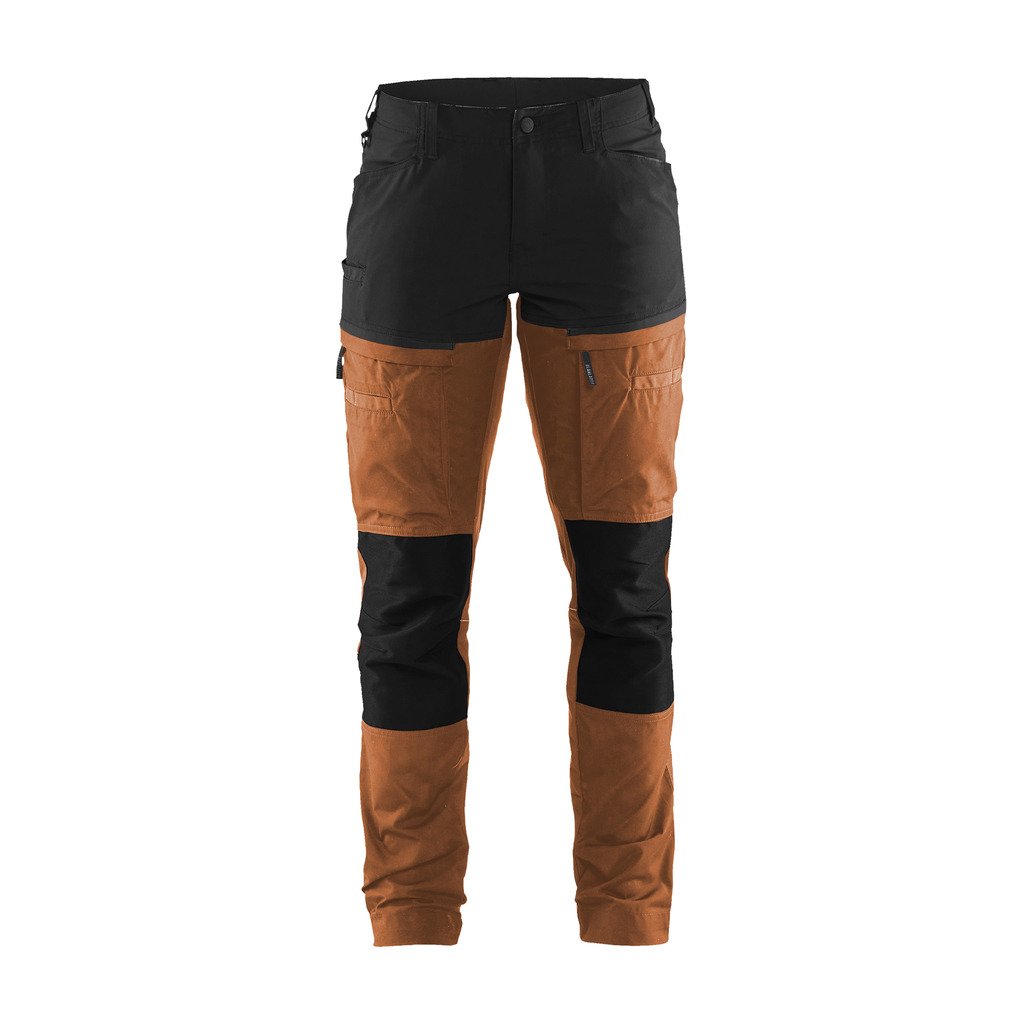 [716618459699C32] Servicebukse med stretch dame (C32, Mellomgrå/svart)