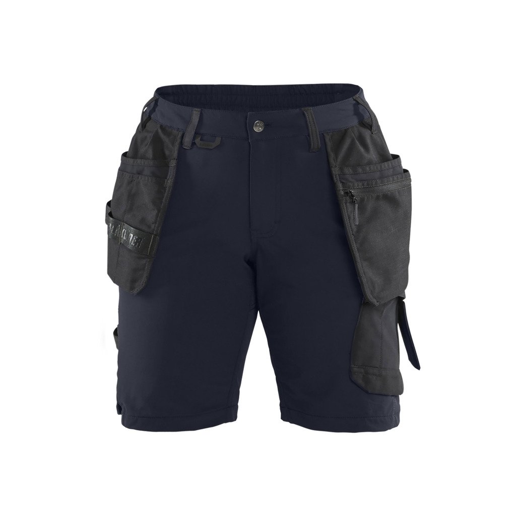 [718316458699C32] Håndverksshorts 4-veisstretch dame (C32, Mørk marineblå/Svart)