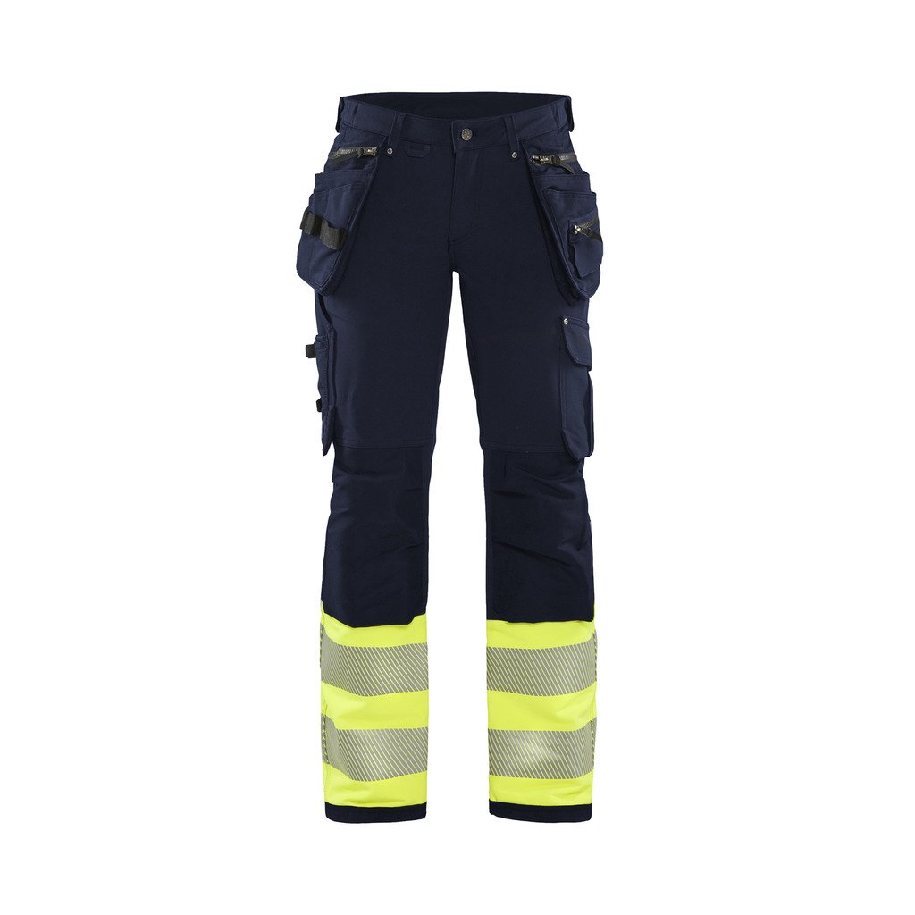 [719316428953C34] Varselbukse 4-veisstretch dame (C34, Marineblå/Oransje)