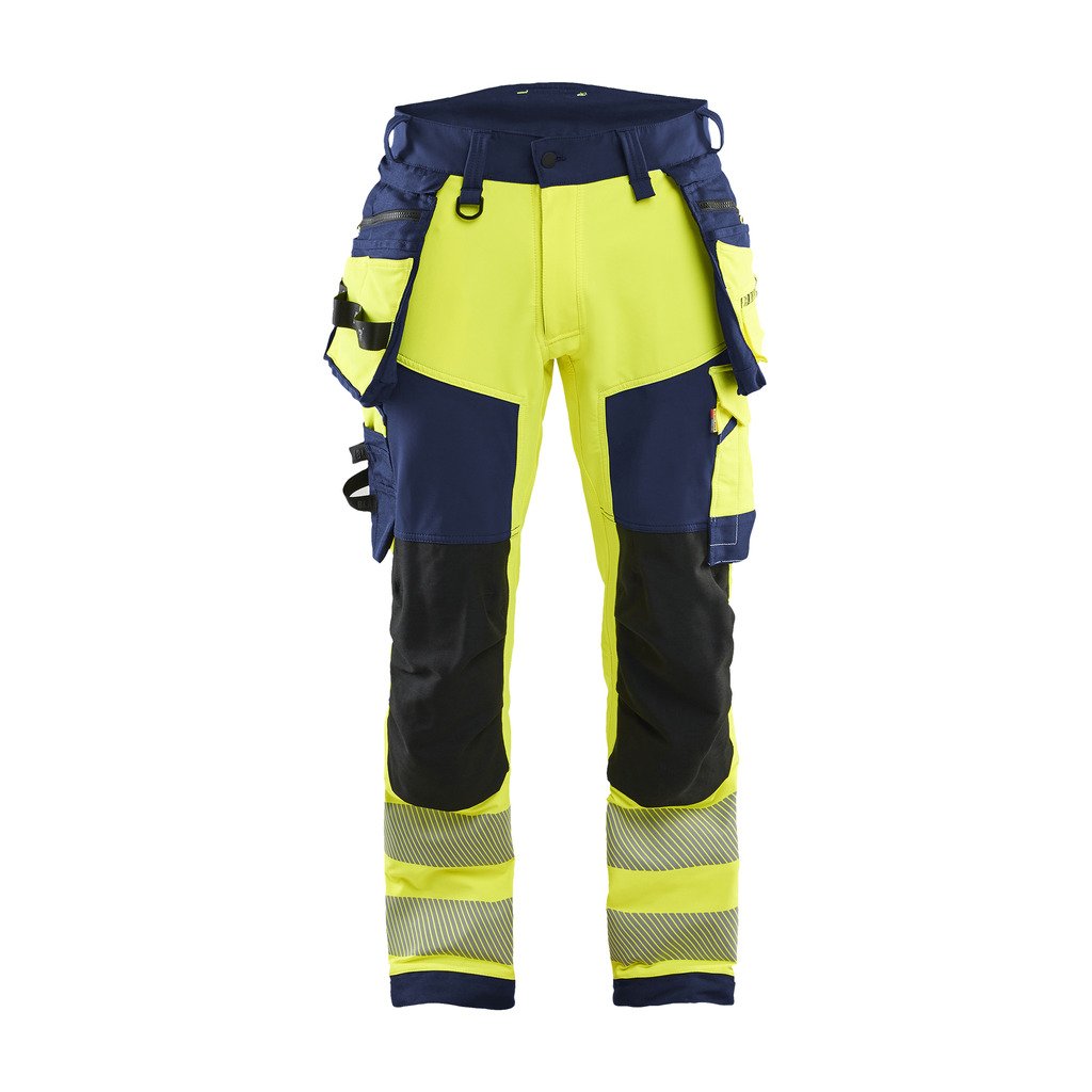 [112216485389C146] Varselbukse 4-veisstretch (C146, Oransje/Marineblå)