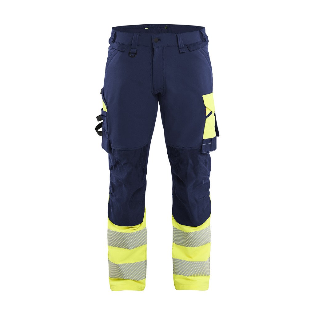 [112616488953C144] Varselbukse i 4-veisstretch (C144, Marineblå/Oransje)