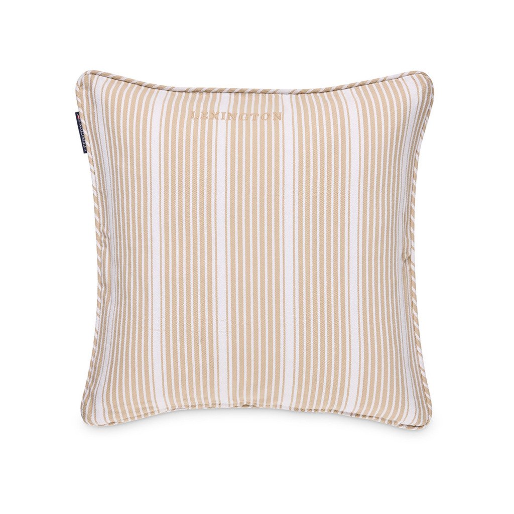 [LX10004008-WFXCD] ICONS CLASSIC STRIPED TWILL PILLOW COVER (Beige/White)