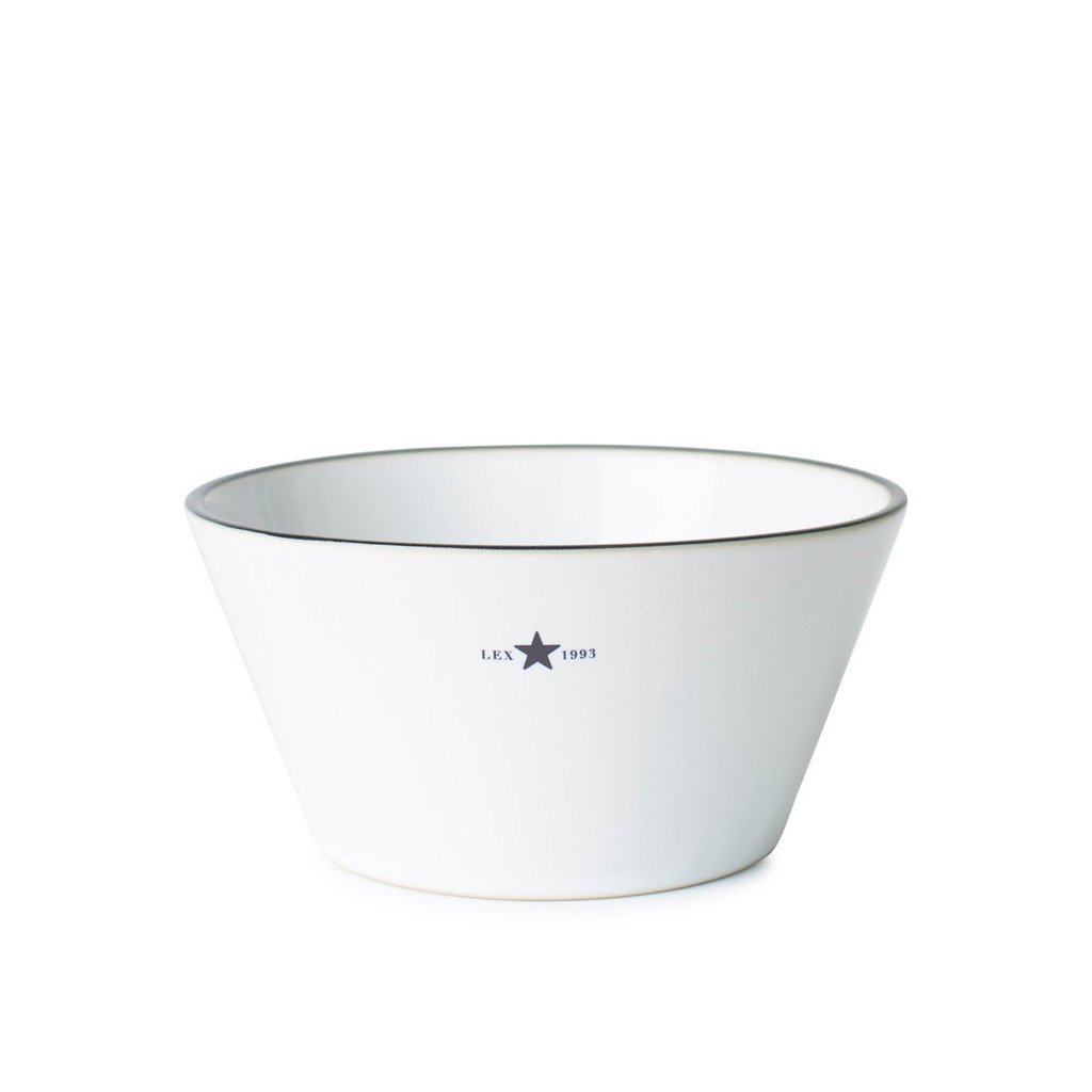 [LX10008101-WEODB] Stoneware Bowl (White/Dark Blue (LX))