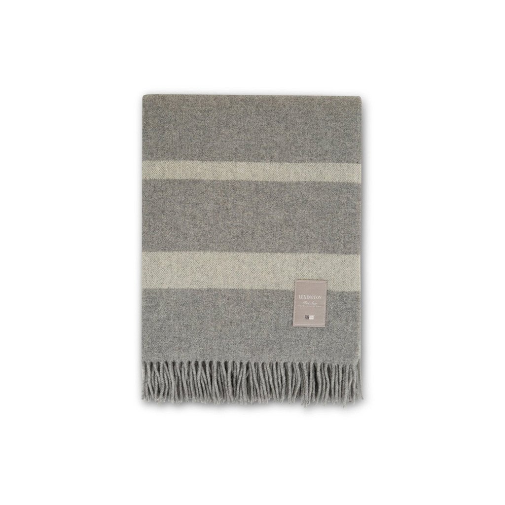 [LX10081203-WEWAJ] Hotel Wool Throw (Grey/White)