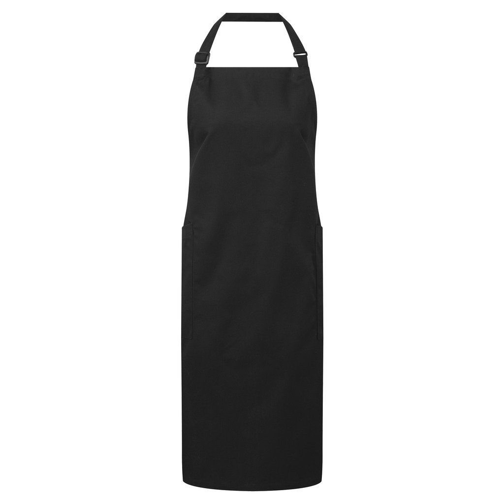 [P120-19995] Recycled & Organic Bib Apron (Sort)