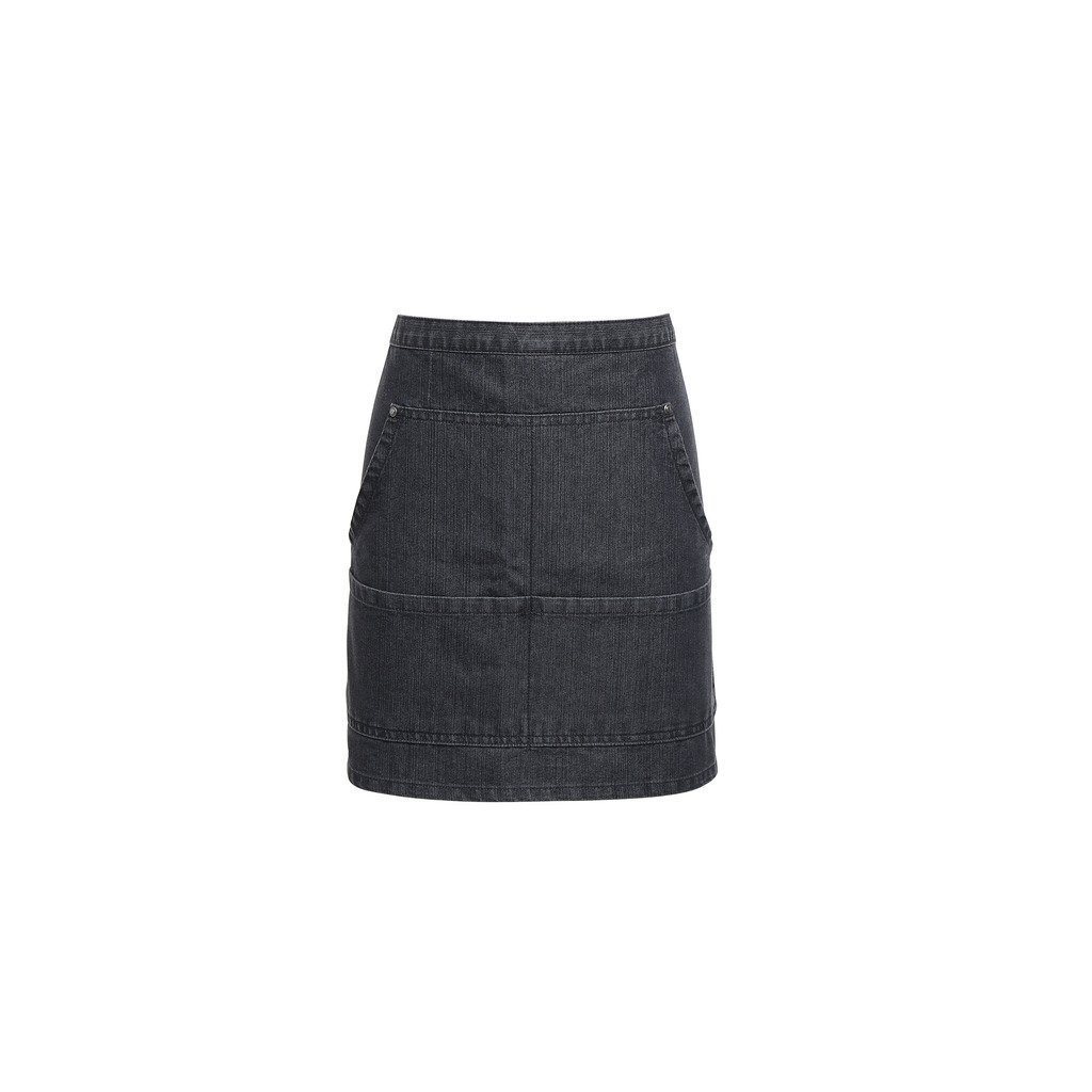 [P125-19795] Denim Waist Apron (Black Denim)