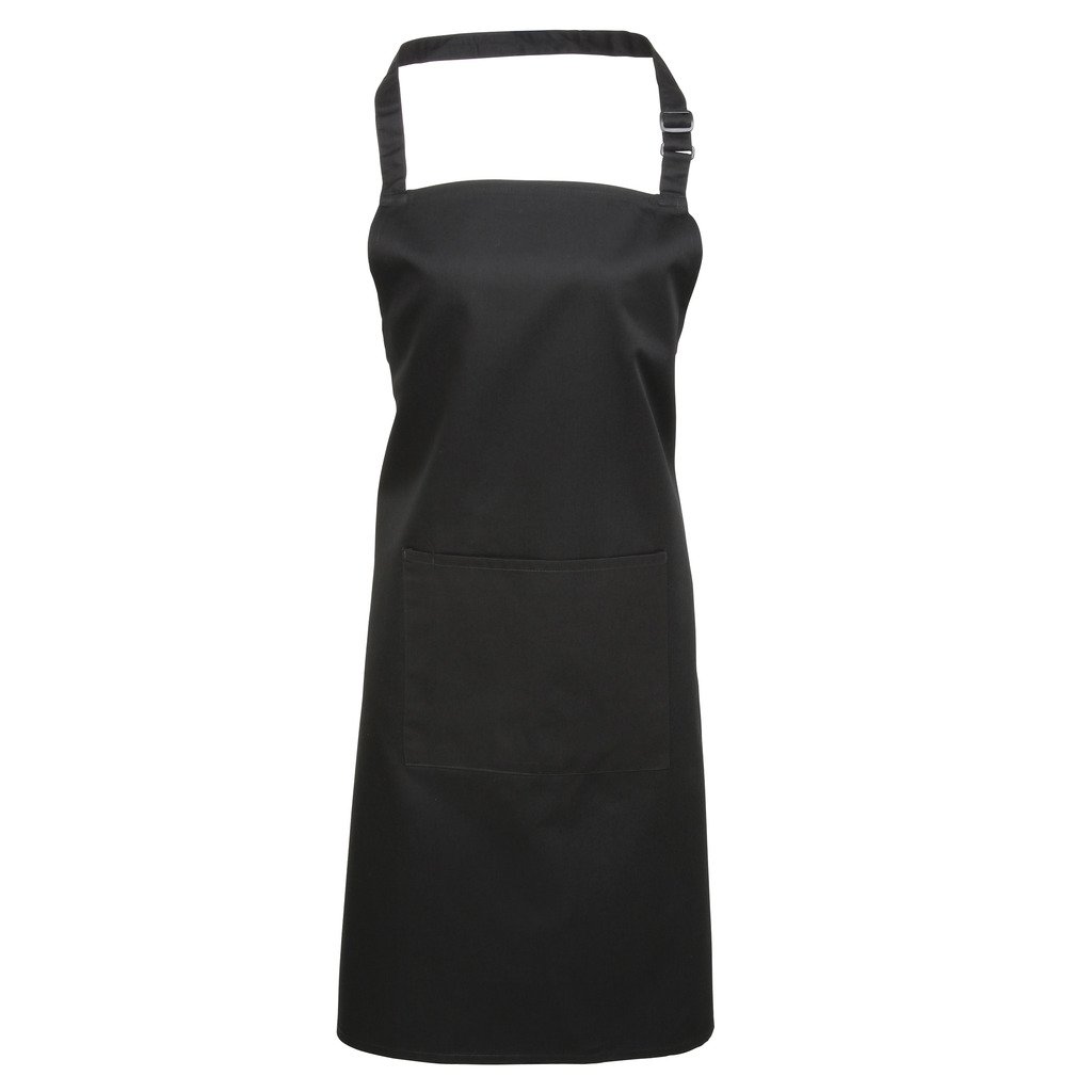 [P154-19995] Bib Apron with Pocket (Sort)