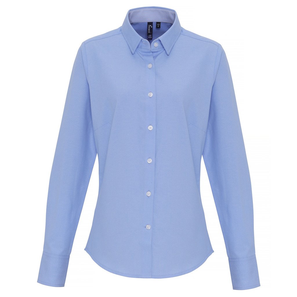 [P338-32046] Ladies Oxford Stripes (L, Lys Blå)