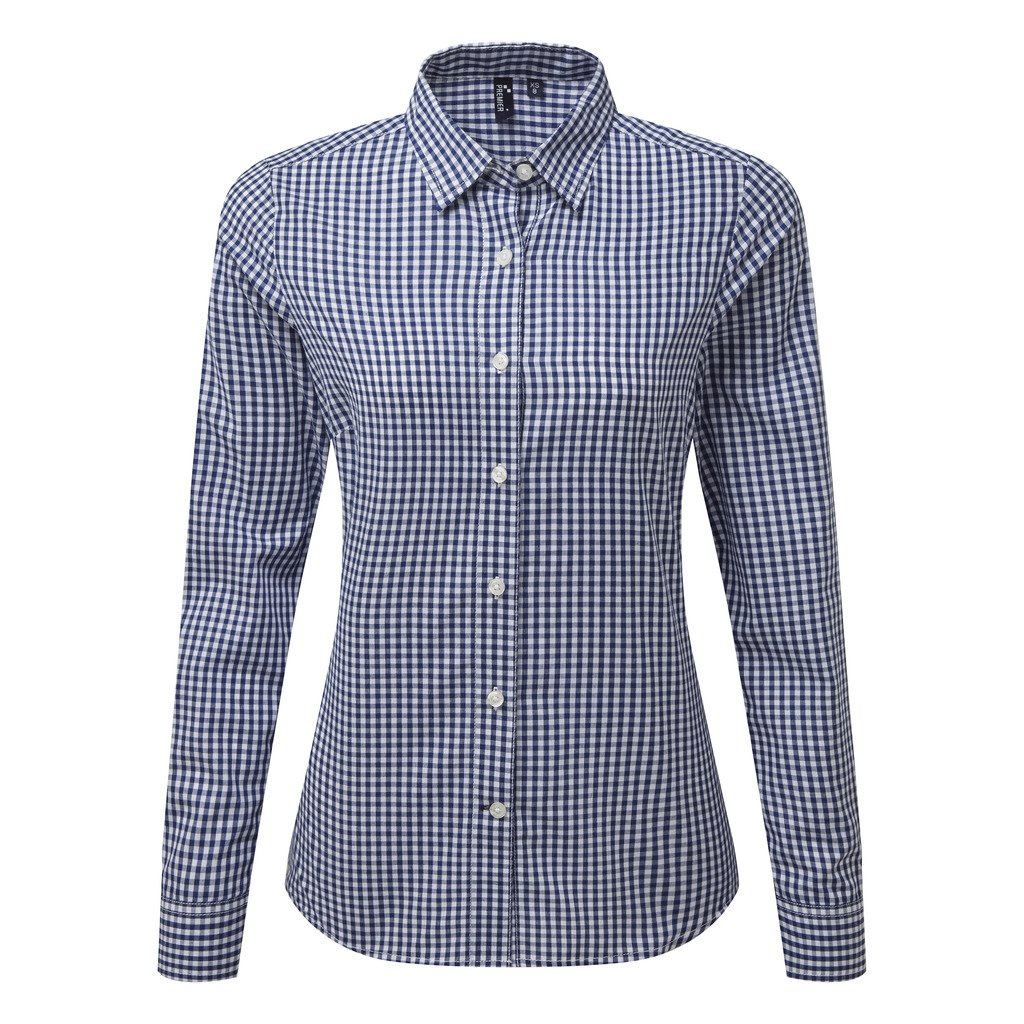 [P352-38046] Maxton Check Shirt L/S (D) (L, Marine/Hvit)