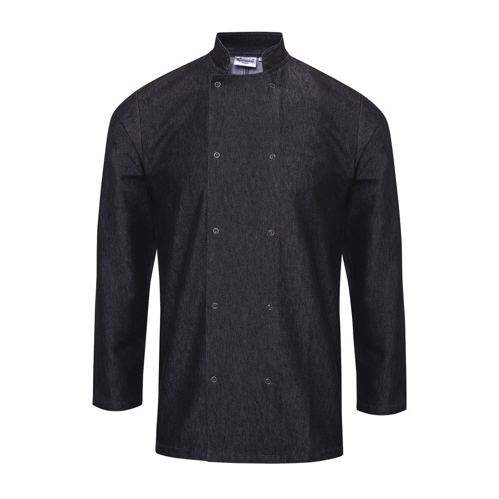 [P660-19752] Denim Chef's Jacket (3XL, Black Denim)