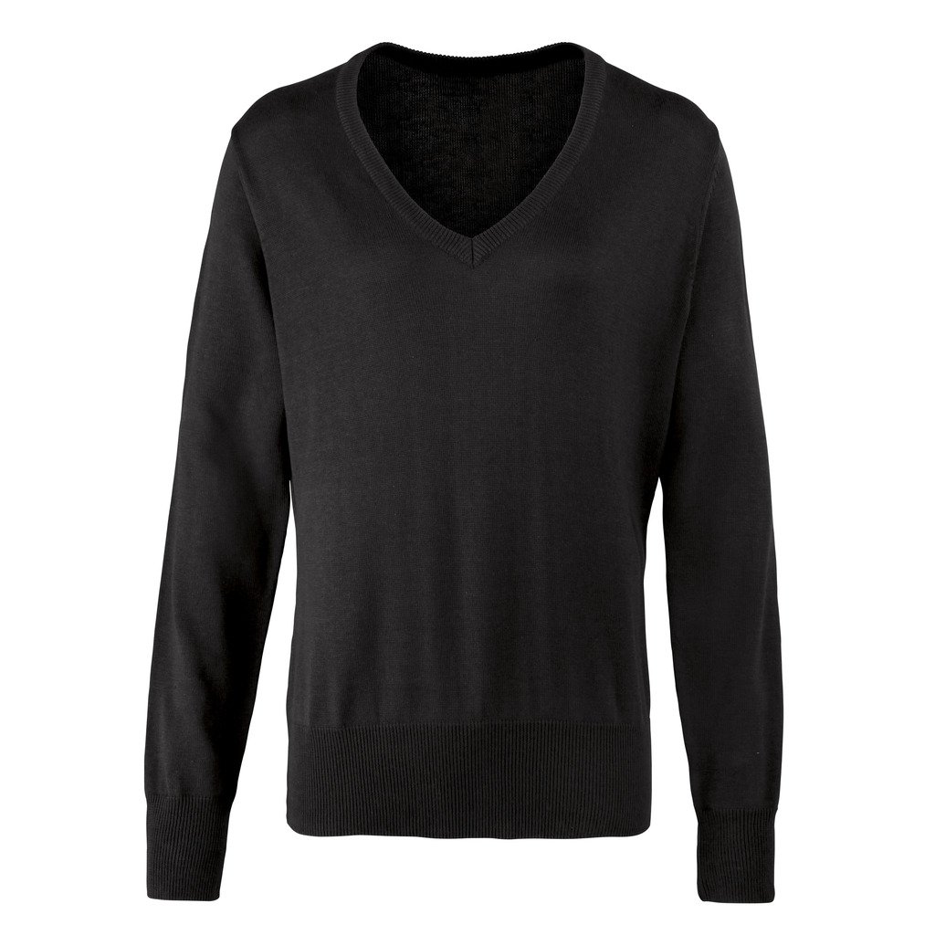 [P696-19952] Ladies V-neck Jumper (3XL, Sort)