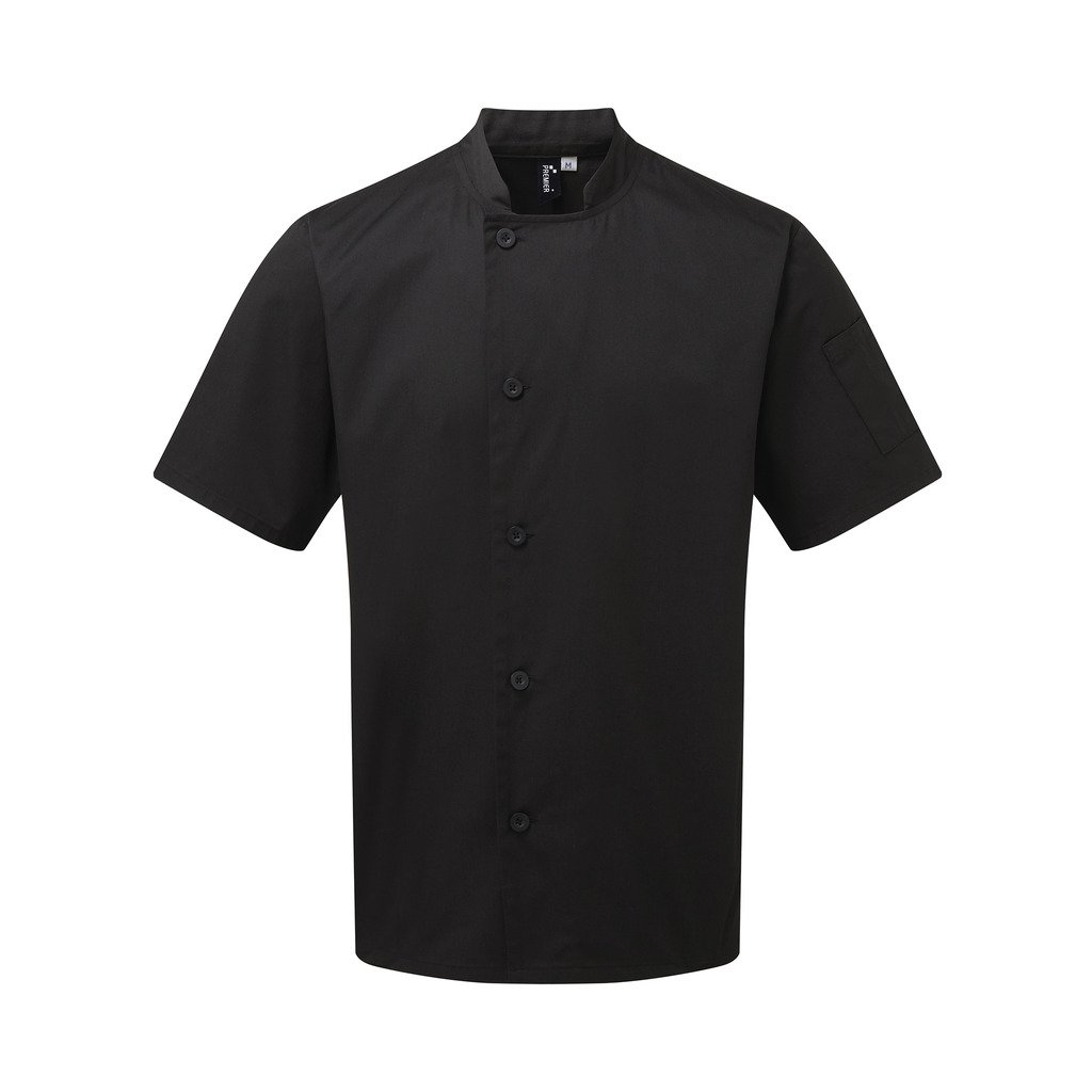[P900-19952] Essential Chefs Jacket S/S (3XL, Sort)