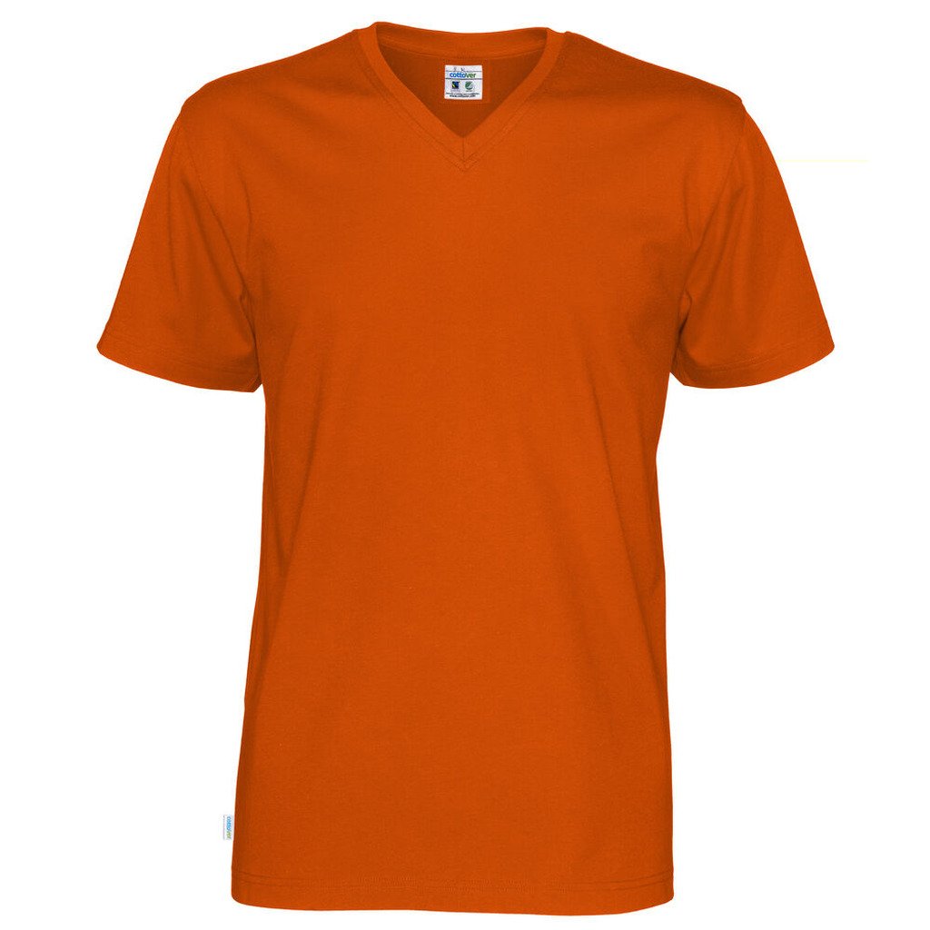 [141022-290-9] T-shirt V-neck Man (GOTS) (3XL, Orange)