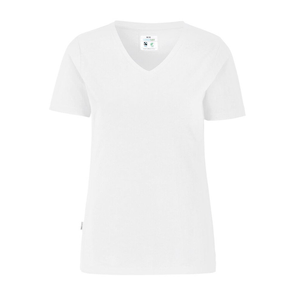 Stretch V-Neck Lady (GOTS) (L, White)