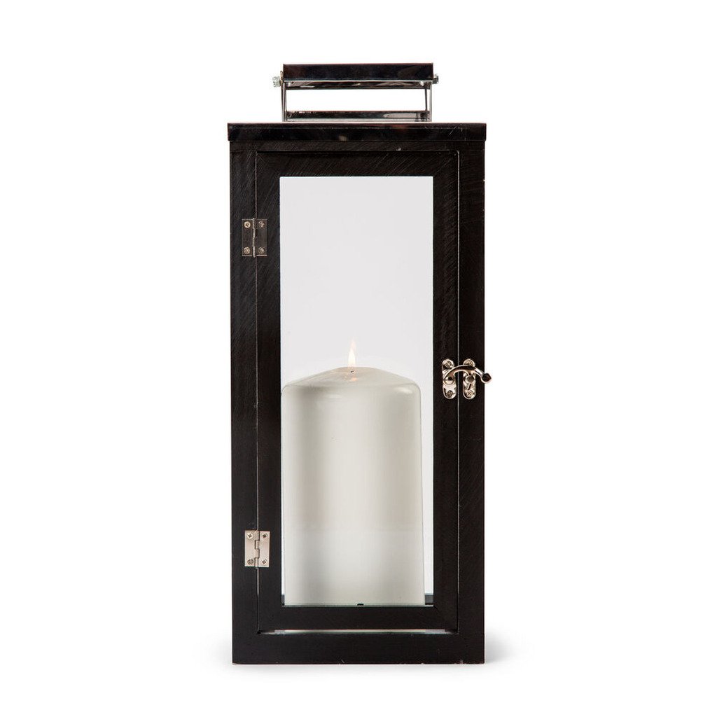 Stainless Lantern with wood