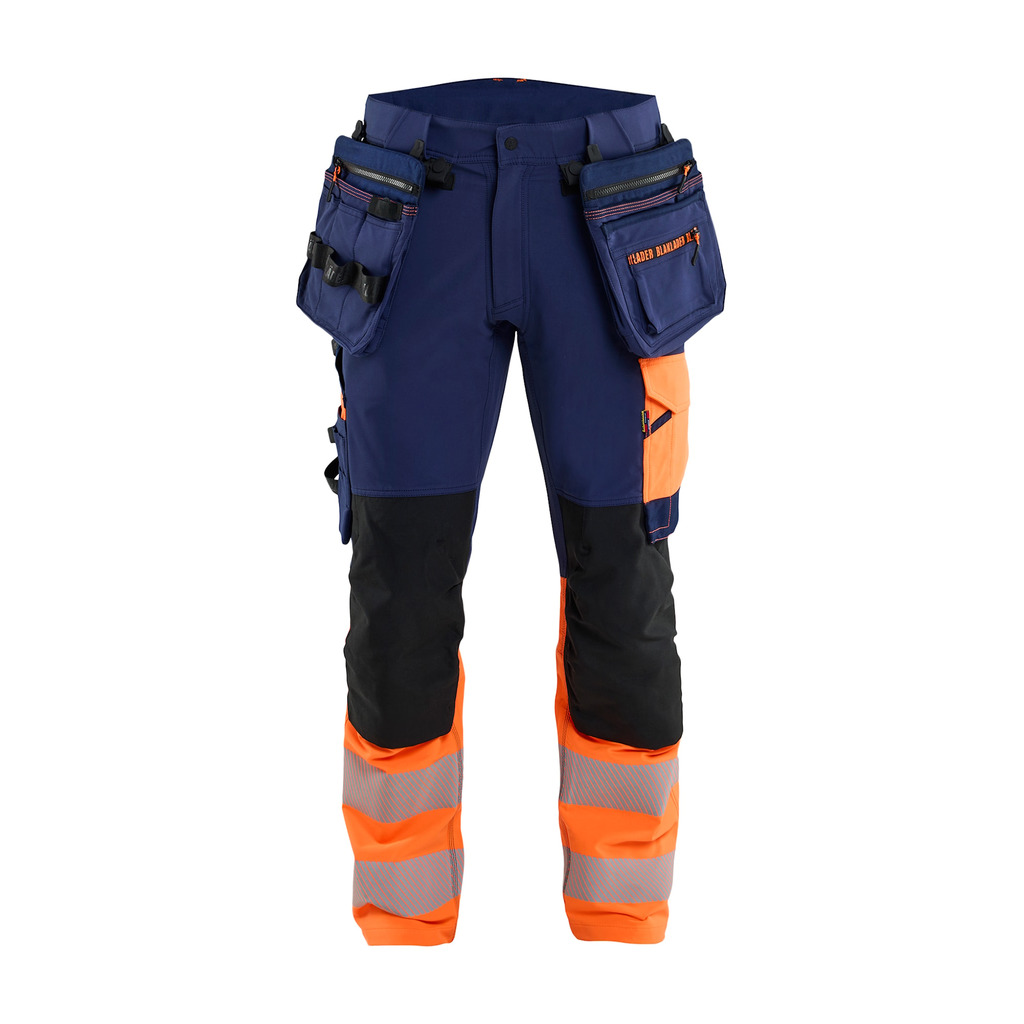 [114516488953C146] Varselbukse 4-veisstretch ToolRig™ (C146, Marineblå/Varseloransje)