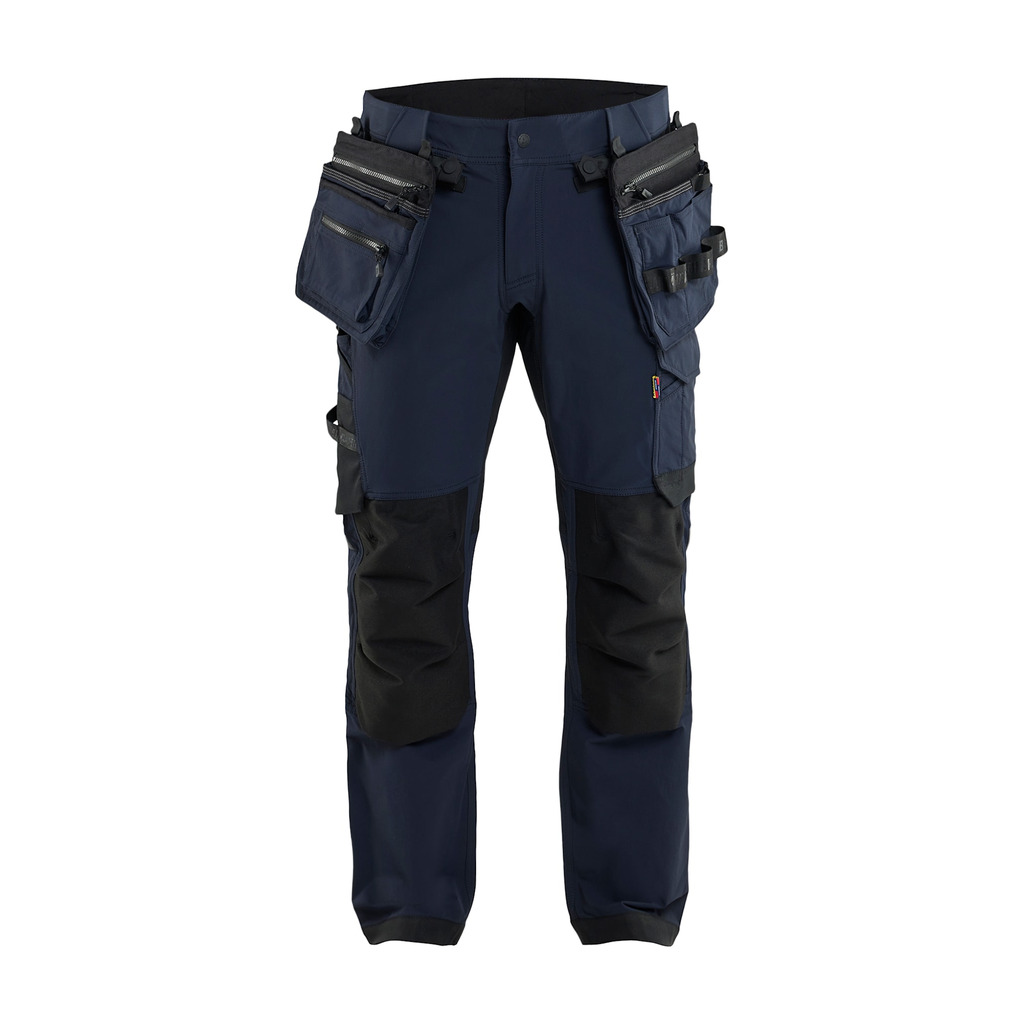[174516458699C146] Håndverksbukse 4-veisstretch ToolRig™ (C146, Mørk marineblå/Svart)